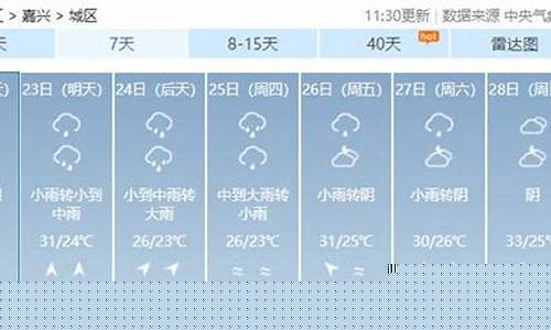 嘉兴天气预报7天查询百度_嘉兴一周天气预报7天天气预报查询表最新版最新