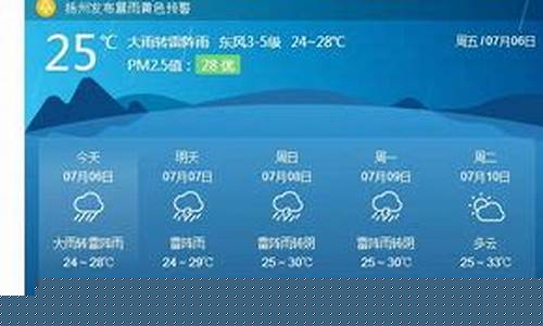 扬州天气预报5天_扬州天气天气预报一周